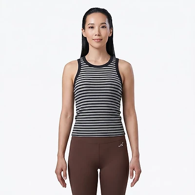 BCG Women's Sign Stripe High Neck Rib Tank