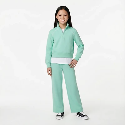 BCG Girls' Double Knit 1/4-Zip Long Sleeve Top