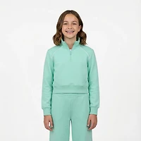 BCG Girls' Double Knit 1/4-Zip Long Sleeve Top