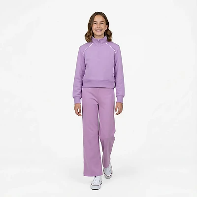 BCG Girls' Double Knit 1/4-Zip Long Sleeve Top