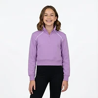 BCG Girls' Double Knit 1/4-Zip Long Sleeve Top