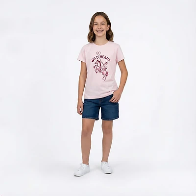 BCG Girls' Cotton GFX Short Sleeve T-shirt