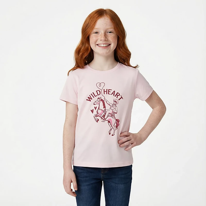 BCG Girls' Cotton GFX Short Sleeve T-shirt