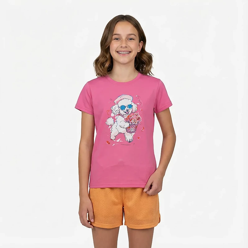 BCG Girls' Cotton GFX Short Sleeve T-shirt