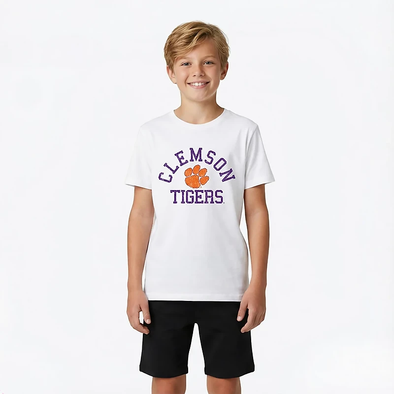 Wes & Willy Youth Clemson Arch Over Logo T-shirt