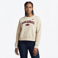Nike Women's Arkansas Arch Team Over Mascot Phoenix Fleece Crew Sweatshirt