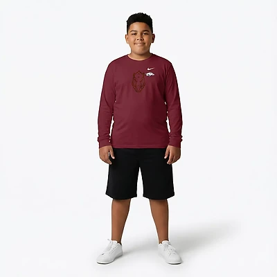 Nike Youth Arkansas Mascot Logo Long Sleeve T-shirt