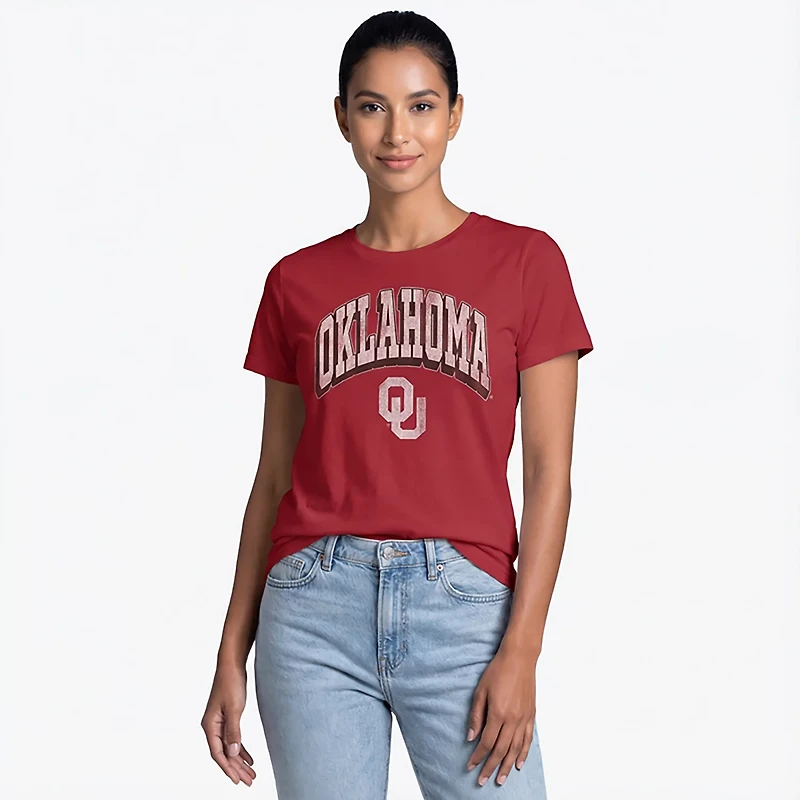 WILDCAT RETRO Women's Oklahoma Arch Shadow Boxy T-shirt