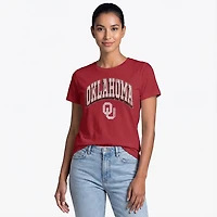 WILDCAT RETRO Women's Oklahoma Arch Shadow Boxy T-shirt