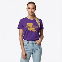 WILDCAT RETRO Women's LSU State Script Meet and Greet T-shirt