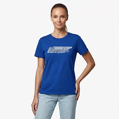 WILDCAT RETRO Women's Memphis State Script Meet and Greet T-shirt