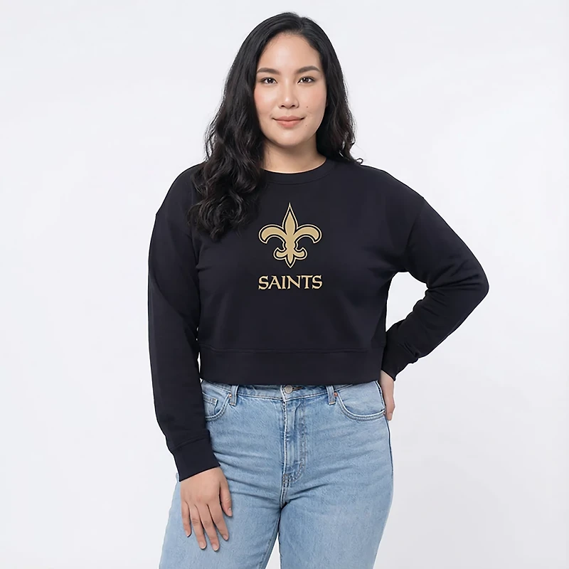 Concepts Sport Women's Saints Darby Long Sleeve Crop Top