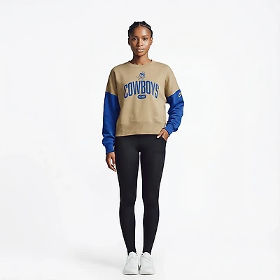 Nike Women's Dallas Cowboys Rewind Oversized Long Sleeve Crewneck Pullover