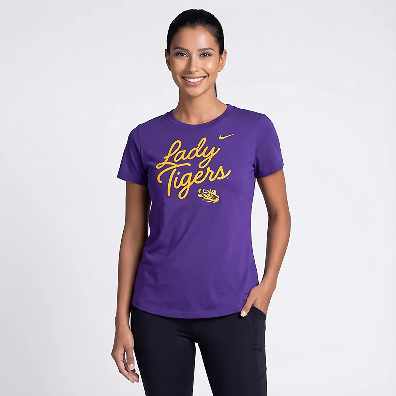 Nike Women's LSU Script Over Logo T-shirt