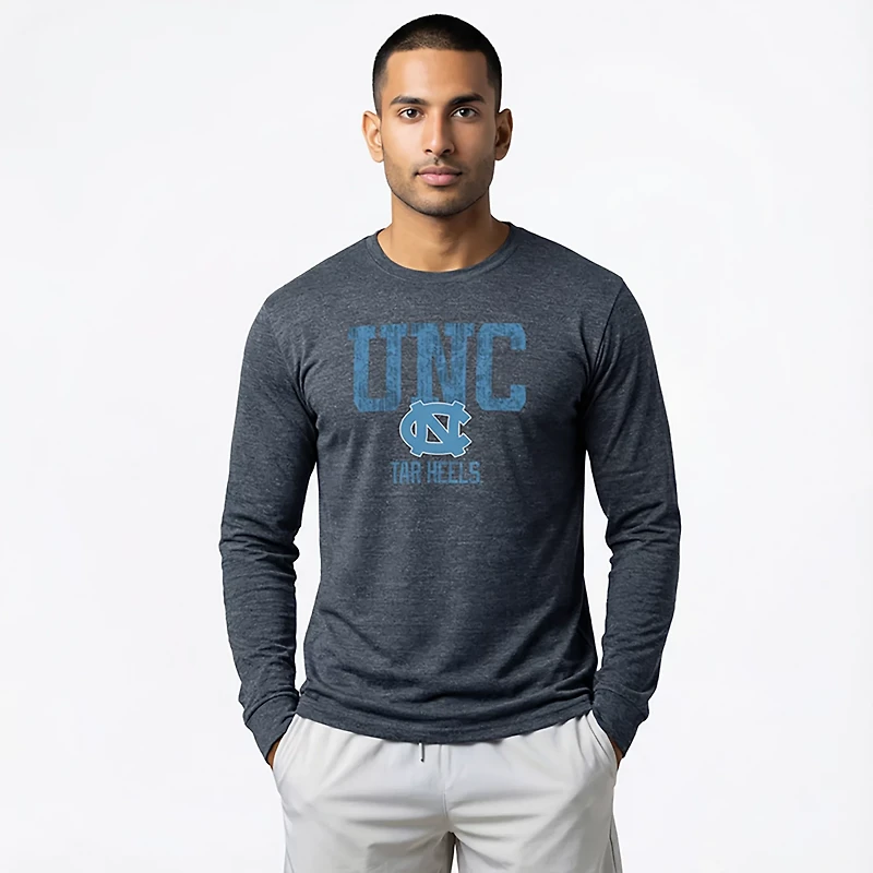 Champion Men's UNC School Initials Over Mascot Triumph Long Sleeve T-shirt