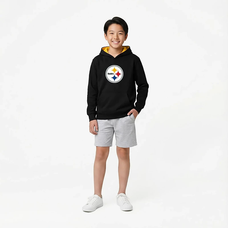 Outerstuff Boys' Pittsburgh Steelers Prime Pullover Fleece Hoodie