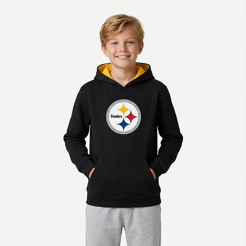 Outerstuff Boys' Pittsburgh Steelers Prime Pullover Fleece Hoodie