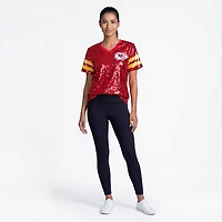 Outerstuff Women's Kansas City Chiefs Glam Striped Sequin Top