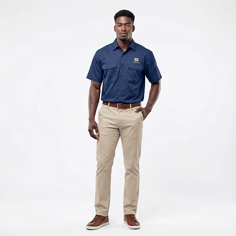 Antigua Men's Notre Dame Fighting Irish Game Day Fishing Shirt