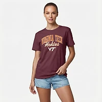 WILDCAT RETRO Women's Virginia Tech Arch Script Boxy T-shirt