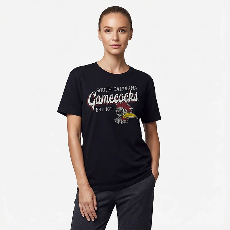 WILDCAT RETRO Women's South Carolina Script Boxy T-shirt