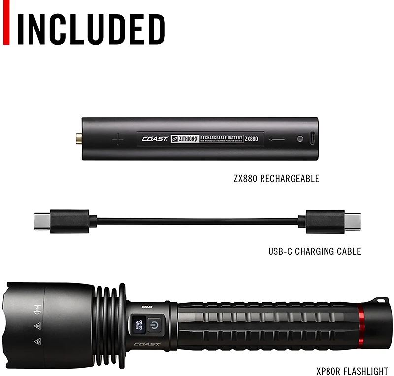 Coast XP80R 15000L Rechargeable Flashlight