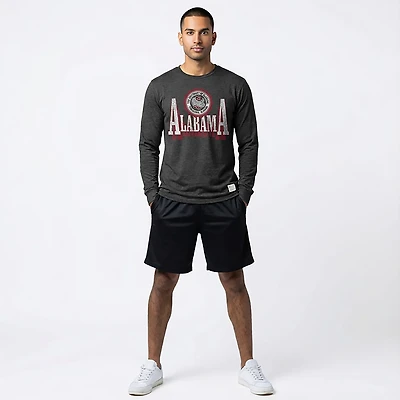 Retro Brand Men's University of Alabama Block Shadow Crest Long Sleeve Graphic T-shirt