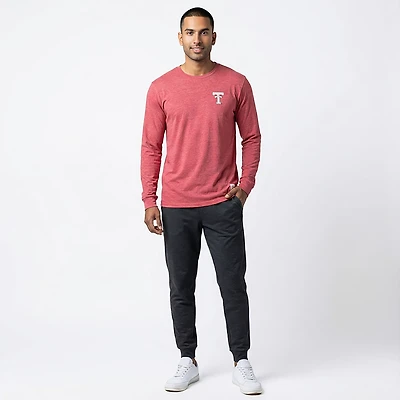 Retro Brand Men's Texas Tech University School Football DS Long Sleeve Graphic T-shirt