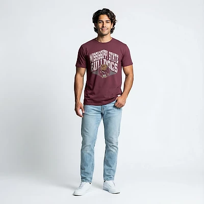 Retro Brand Men's Mississippi State University School Logo Over Team Circle Graphic T-shirt