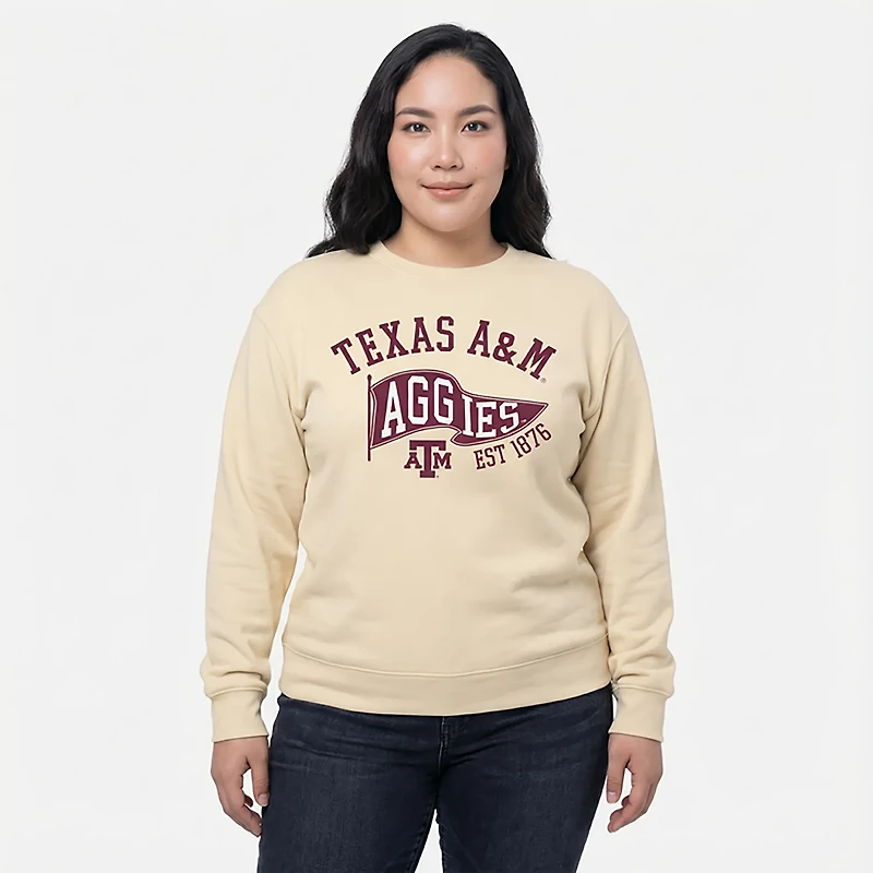 The Victory Women's Texas A&M University School Arch Pennant Crew Sweatshirt