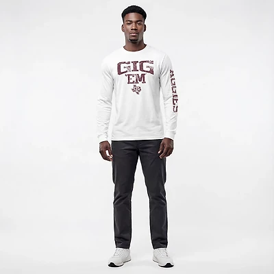 The Victory Men's Texas A&M University Gig Em Arch Sleeve 2 Hit Long Graphic T-shirt