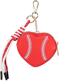 Katydid Baseball Heart Coin Purse