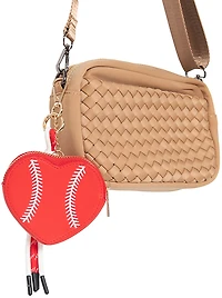 Katydid Baseball Heart Coin Purse
