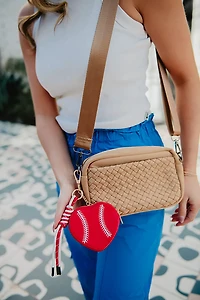 Katydid Baseball Heart Coin Purse