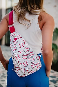 Katydid Baseballs Nylon Sling Bag