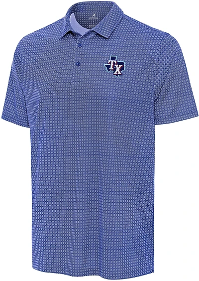 Antigua Men's Texas Rangers Mosaic Short Sleeve Polo Shirt