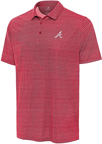 Antigua Men's Atlanta Braves Mosaic Short Sleeve Polo Shirt