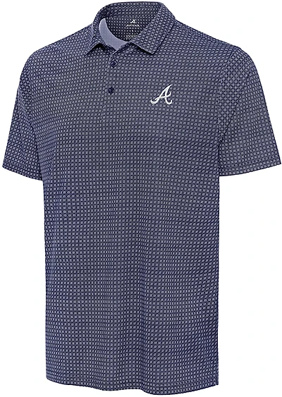 Antigua Men's Atlanta Braves Mosaic Short Sleeve Polo Shirt