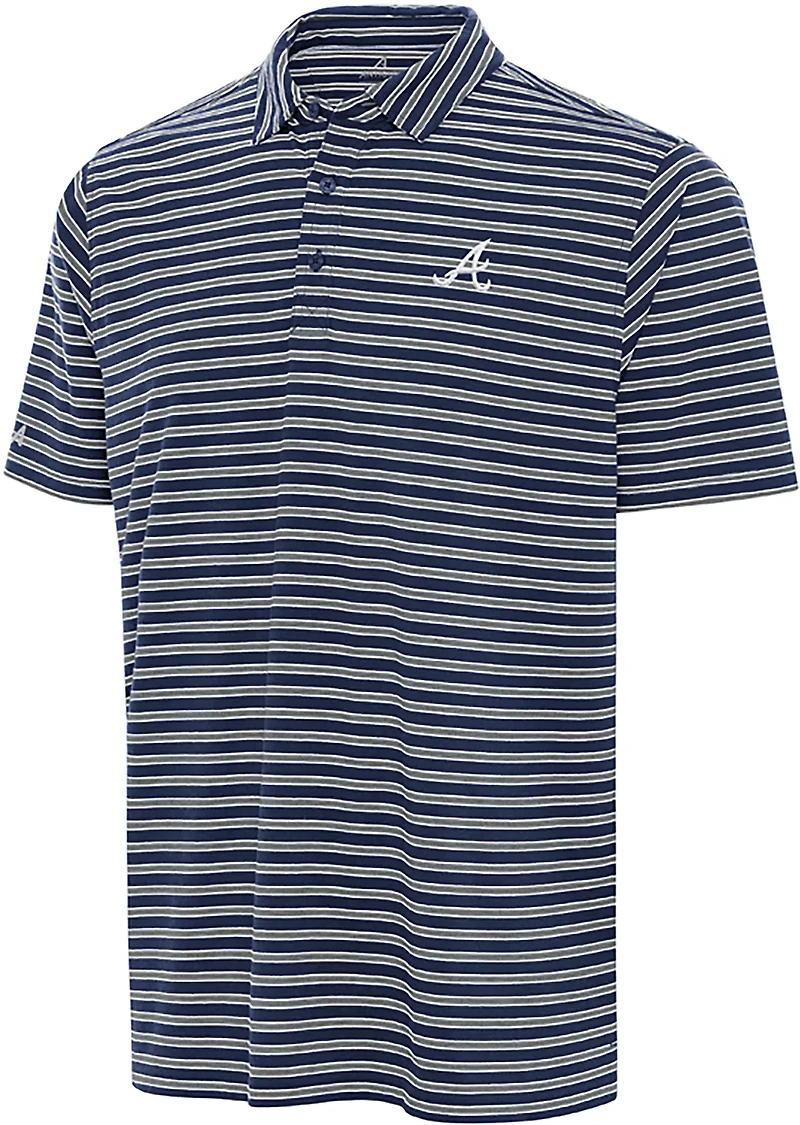 Antigua Men's Atlanta Braves Glide Short Sleeve Polo Shirt