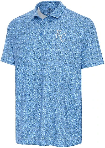Antigua Men's Kansas City Royals Botanic Short Sleeve Polo Shirt