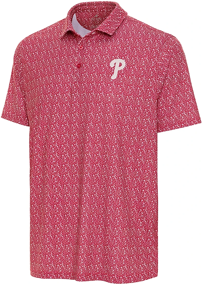 Antigua Men's Philadelphia Phillies Botanic Short Sleeve Polo Shirt