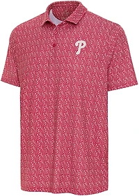 Antigua Men's Philadelphia Phillies Botanic Short Sleeve Polo Shirt