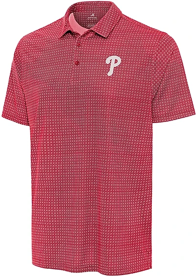 Antigua Men's Philadelphia Phillies Mosaic Short Sleeve Polo Shirt