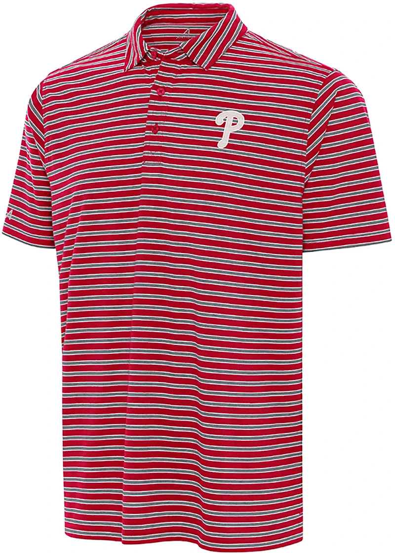 Antigua Men's Philadelphia Phillies Glide Short Sleeve Polo Shirt