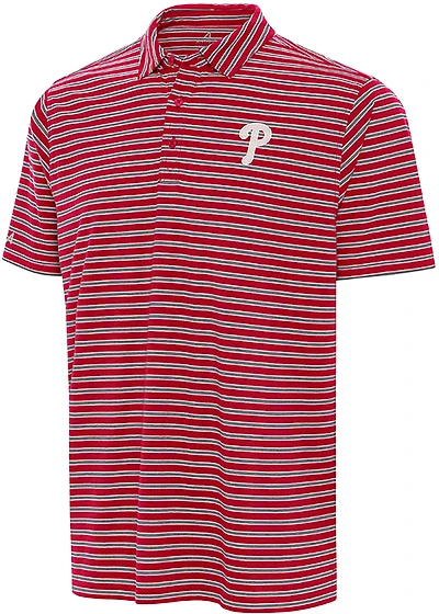 Antigua Men's Philadelphia Phillies Glide Short Sleeve Polo Shirt