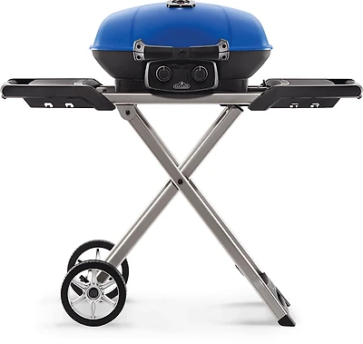 Napoleon TravelQ 285X 1 Burner Portable Propane Gas Grill with Scissor Cart