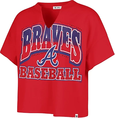 47 Women's Braves Win Big Oversize Notch Neck T-shirt
