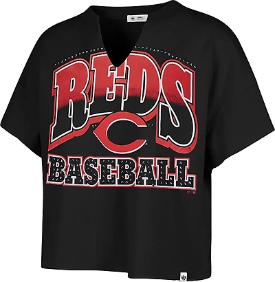 47 Women's Reds Win Big Oversize Notch Neck T-shirt