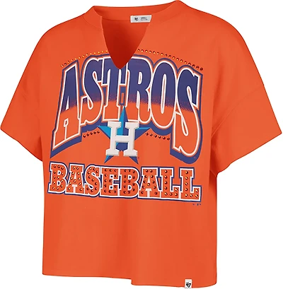 47 Women's Astros Win Big Oversize Notch Neck T-shirt