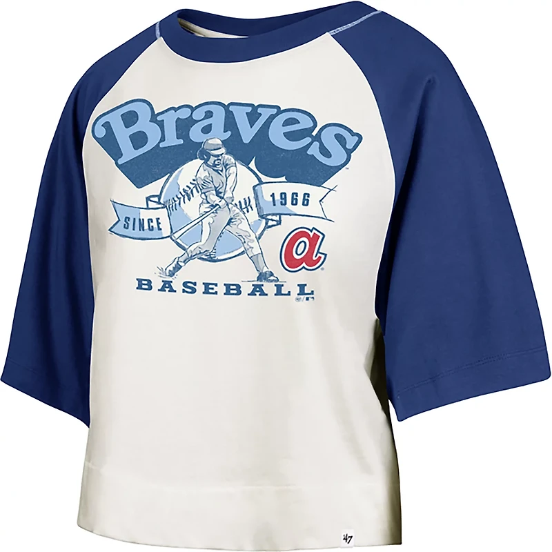 '47 Atlanta Braves Women's Infield Shift Raglan Crop Graphic T-shirt